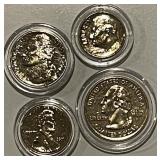 24k Gold Plated 2001 1-5-10-25 cents