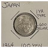 Silver Japan 1964 100 Yen