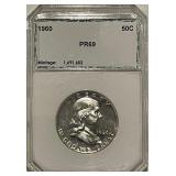 Cert. PR69 Silver 1960 Franklin 50c