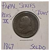 1867R Soldo Italy Papal States