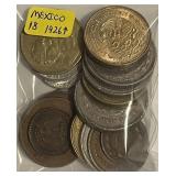 (18) Mexico Coins 1926 & up