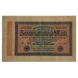 1923 Germany 20000 Mark Banknote