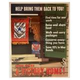 1943 WWII US Bonds Poster OWI #41
