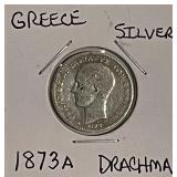 Silver 1873A Belgium Drachma