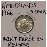 ERROR Coin Neth. Foreign Sub. Stamped