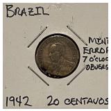 ERROR Coin Brazil Die Break Obverse