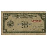1949 Philippines 20 Centavos Banknote