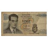 1964 Belgium 20 Francs Banknote