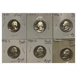 (6) PROOF Quarters 1970,74,76,78,80,81