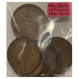 (12) New Zealand Pennys between 1940-43