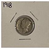 1918 Silver Mercury Dime