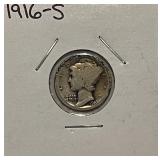 1916S Silver Mercury Dime
