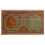 1952 Ireland 10 Sterling Shillings Banknote