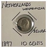 Silver 1897 Neth. 10c