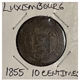 1855A Luxembourge 10 Centimes