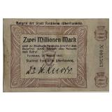 1923 Germany 2000000 Mark Banknote