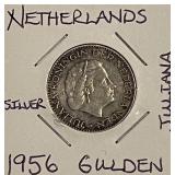 Silver 1956 Netherlands Gulden