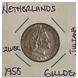 Silver 1958 Netherlands Gulden