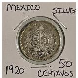 Silver Mex. 1920 50 Centavos