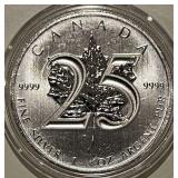 Silver Troy Oz. Canada 5 Dollars