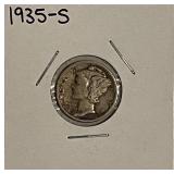 1935S Silver Mercury Dime