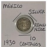 Silver Mex. 1930 10 Centavos