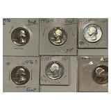 (6) PROOF Quarters 1970,72,73,76,78,81