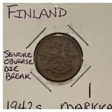 ERROR Coin Finland Die Break Obverse
