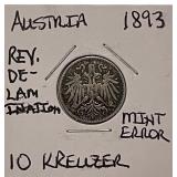 ERROR Coin Austria Delamination Rev.