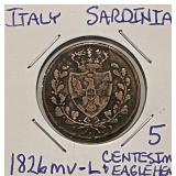 1826L Sardinia (Italy) 5 Centesimi