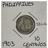Silver 1903 Phil. 10 Centavos