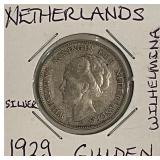 Silver 1929 Netherlands Gulden