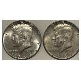 (2) 40% Silver Kennedy Halves