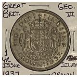 Silver 1937 Gr.Brit. Crown 1 Yr Type
