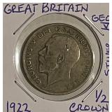 Silver 1922 Gr.Brit. 1/2 Crown