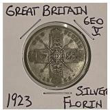 Silver 1923 Gr.Brit. 2 Shillings