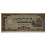 1942 Philippines 2 Block Letters 10P Note