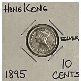 Silver 1895 Hong Kong 10c Victoria