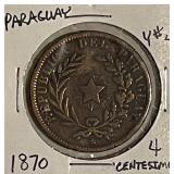 1870 Paraquay 4 Centesimos