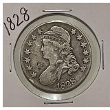 1828 Silver Bust 50c Sq.Base Lg.8 SmL