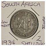 Silver 1934 S.Africa 2 Shillings