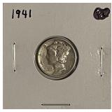 1941 Silver Mercury Dime