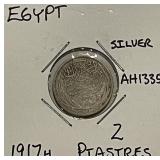 Silver 1917H 2 Piastres