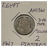 Silver 1942 2 Piastres