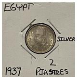 Silver 1937 2 Piastres