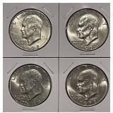 (4) Ike Dollars 1972D, 74D, 76D V2, 78D