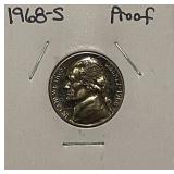 1968S PROOF Jefferson Nickel