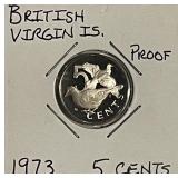 1973 PROOF Br.V.Islands 5 Cents
