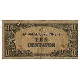 1942 Philippines 2 Block Letters 10c Note