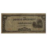 1942 Philippines 2 Block Letters 10P Note